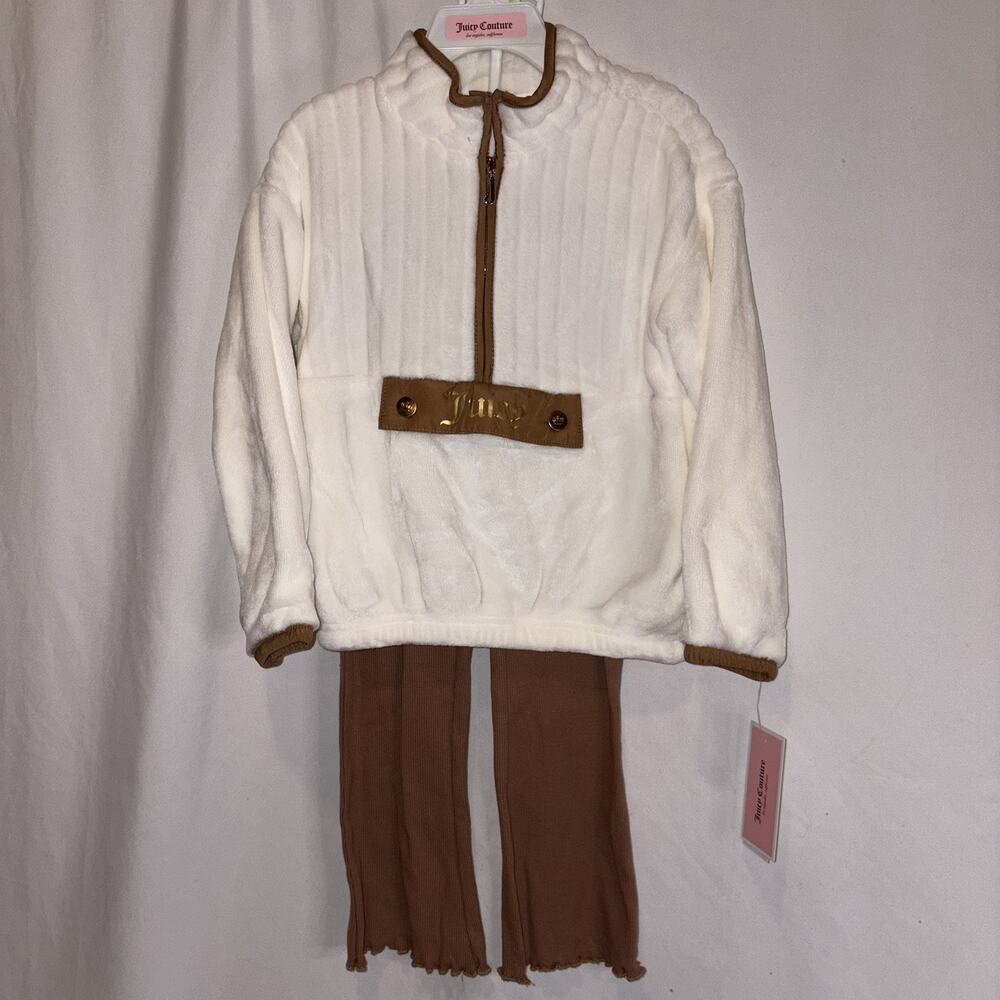 JUICY COUTURE 2 Piece Set Fleece Pullover & Legging Pants Girls 4T Gold NWT